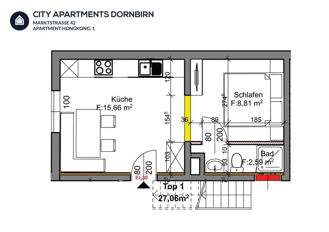 City Apartment Dornbirn, Hongkong 1 Exteriér fotografie